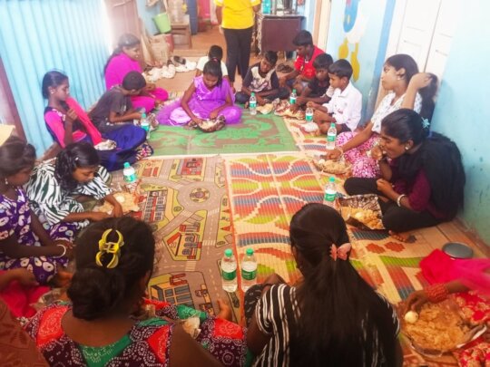 Food aid for disabled and underprivileged children