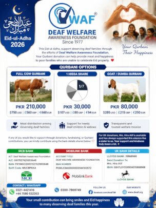 Feed Deaf Families This Eid ul Adha