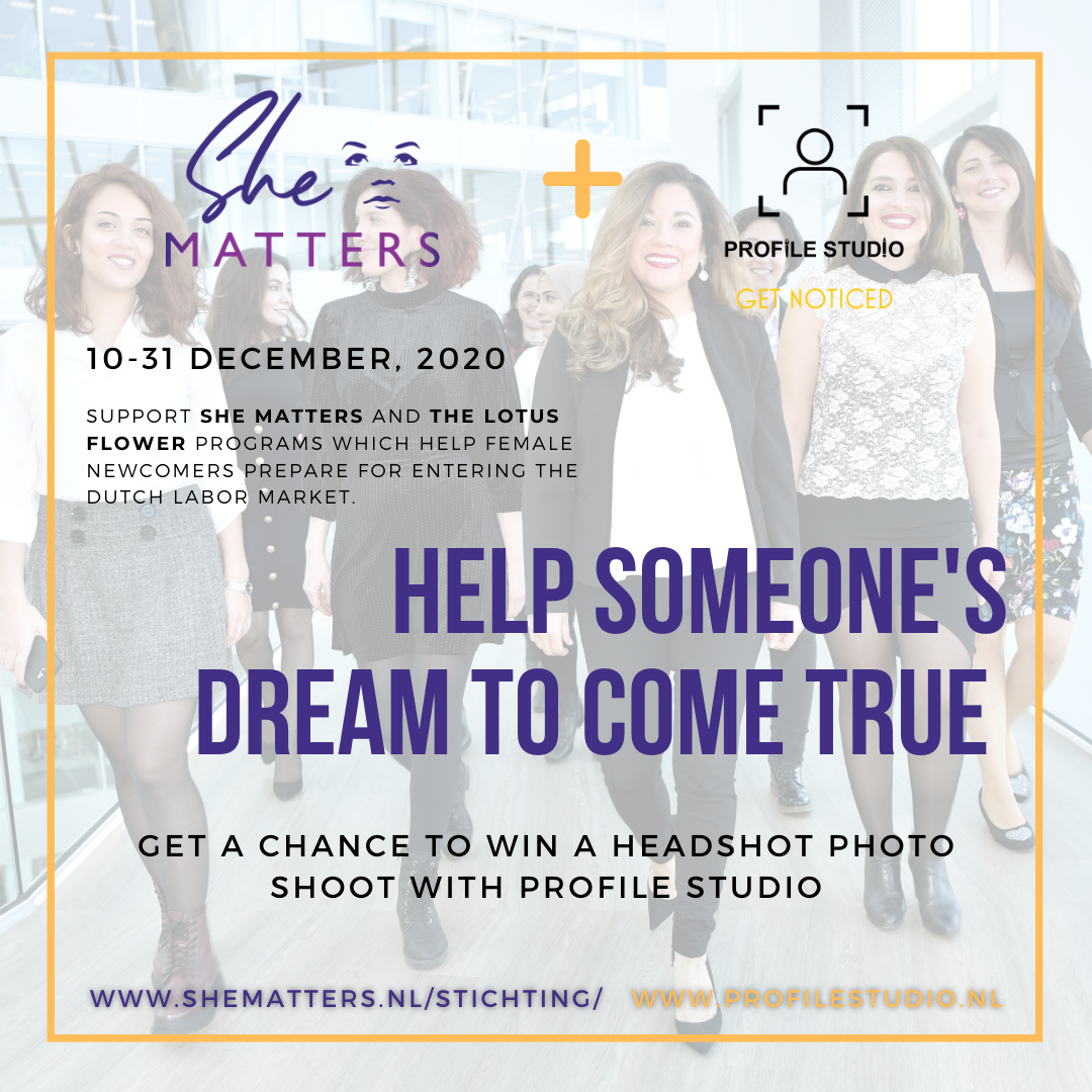 Image for Fundraiser for female refugees in NL plus chance to win a free headshot photoshoot